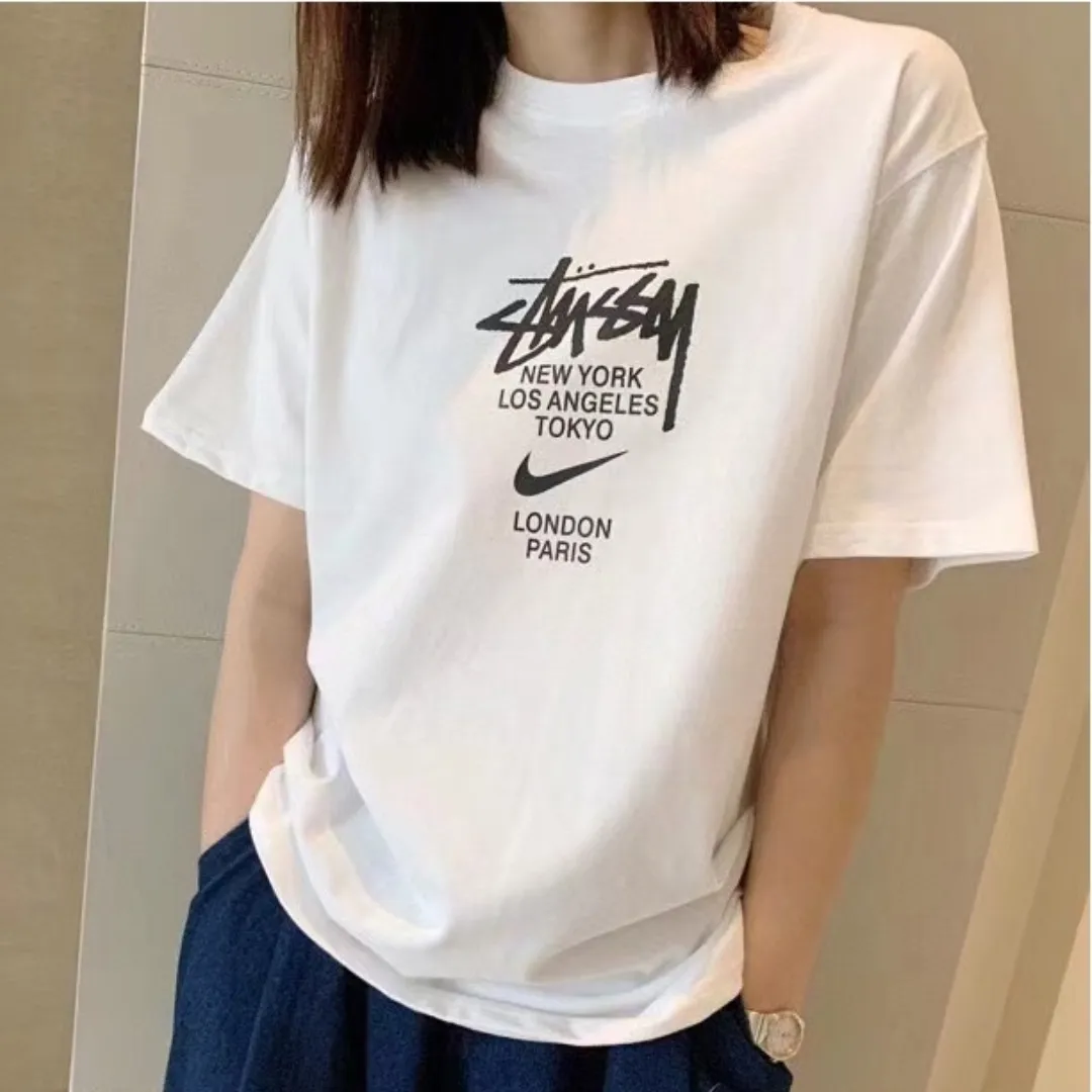 『S-4XL』オシャレ度UP 季節を先取り 特別コラボモデル ゆったりシルエット モノトーン Ｔシャツ