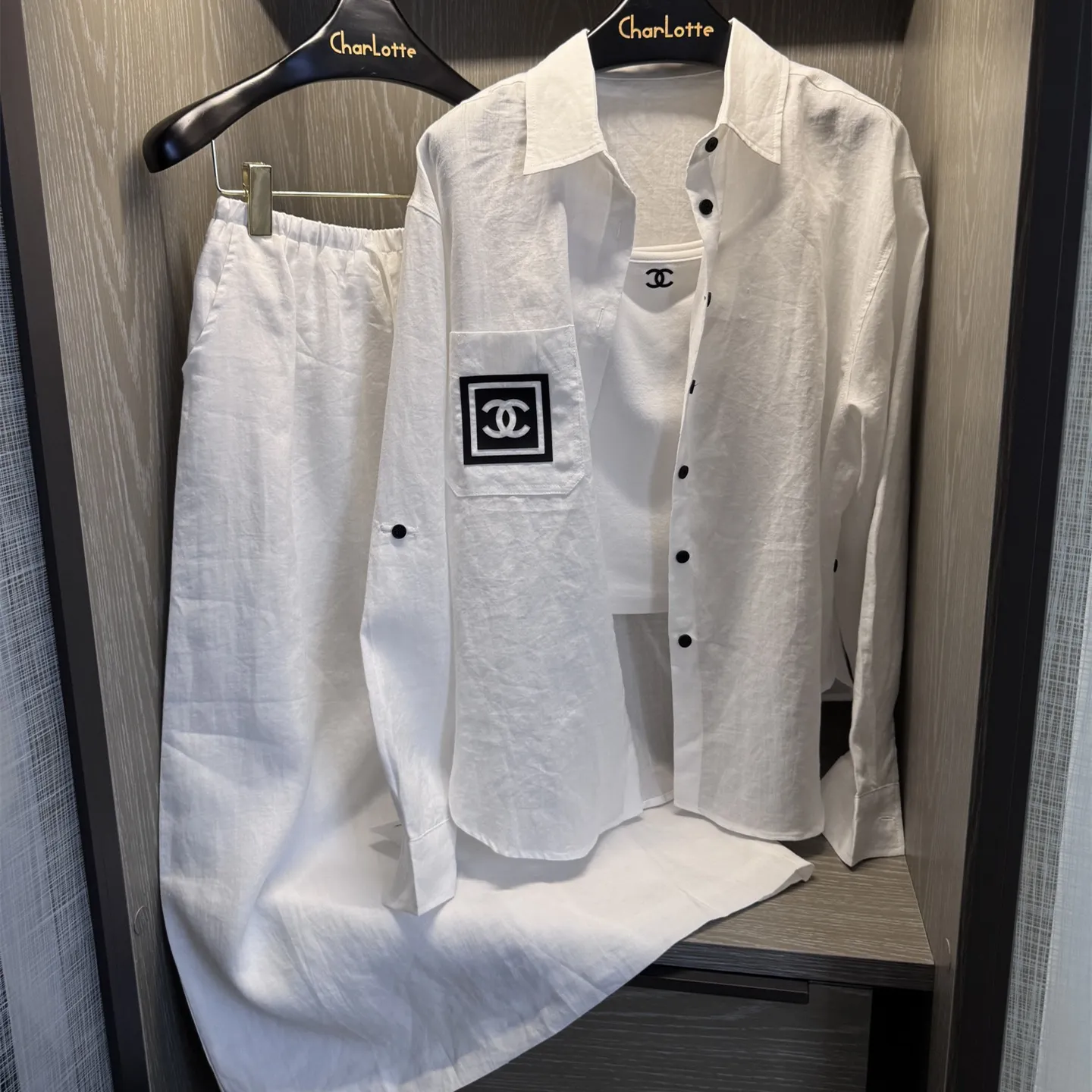 『S-L』テンセルリネン生地 ルーズ 快適通気 スリム リラックス シャツ ロングスカート