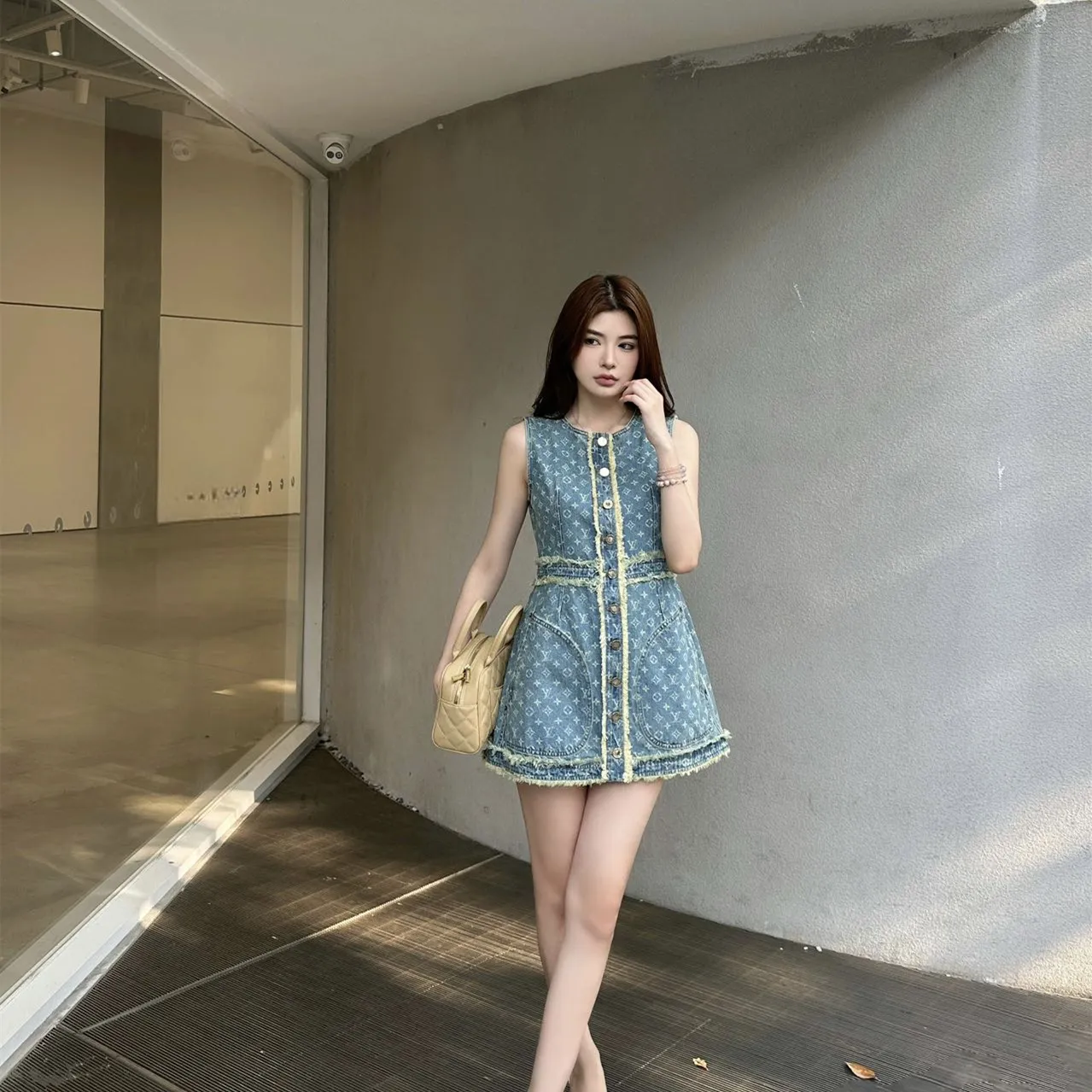 『S-L』大人可愛い 着るだけで特別感 ファッション誌掲載 モード系 ヴィンテージ風 ベストドレス ワンピース