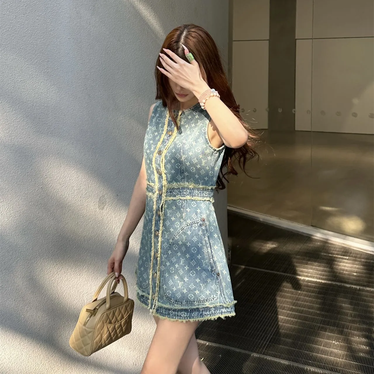『S-L』大人可愛い 着るだけで特別感 ファッション誌掲載 モード系 ヴィンテージ風 ベストドレス ワンピース
