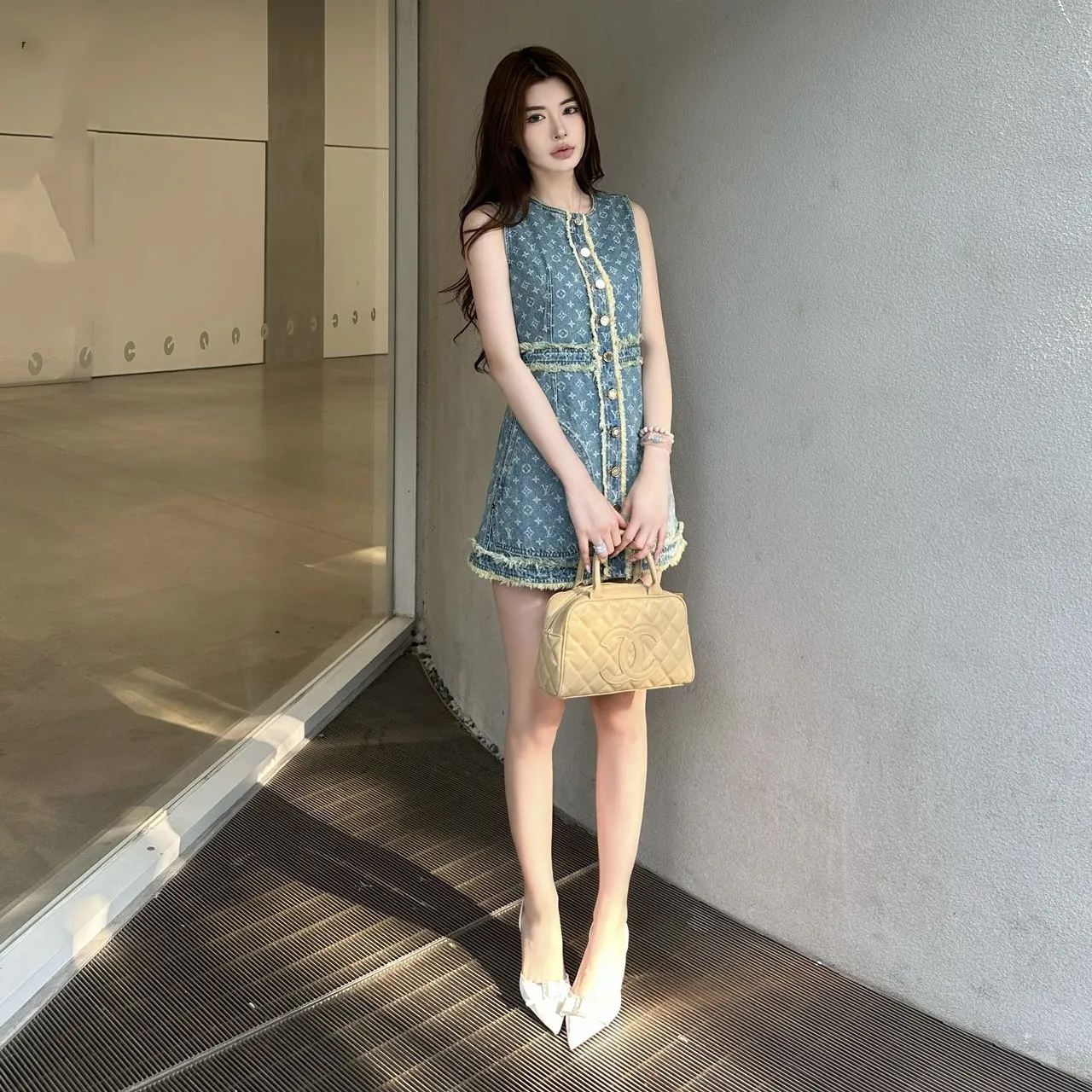 『S-L』大人可愛い 着るだけで特別感 ファッション誌掲載 モード系 ヴィンテージ風 ベストドレス ワンピース