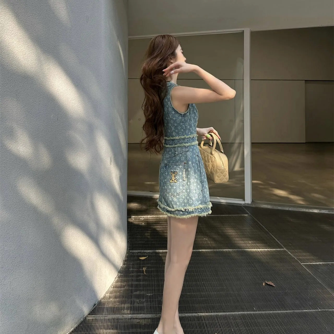 『S-L』大人可愛い 着るだけで特別感 ファッション誌掲載 モード系 ヴィンテージ風 ベストドレス ワンピース