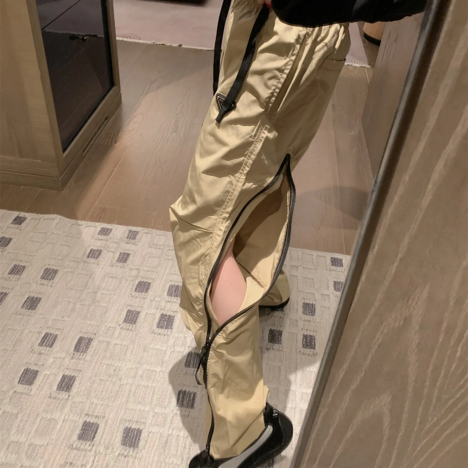 『S-L』ヒット クール ファスナー アクティブ セクシー 通気性 涼感 カジュアル カーゴパンツ
