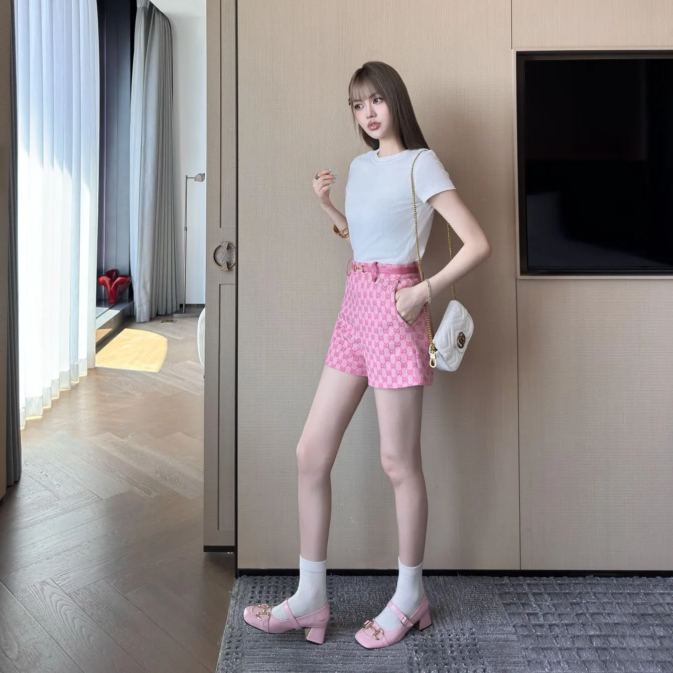 『S-L』新作 高級 手作り フルジャカード生地 クリーン 上質 上品 ショートパンツ
