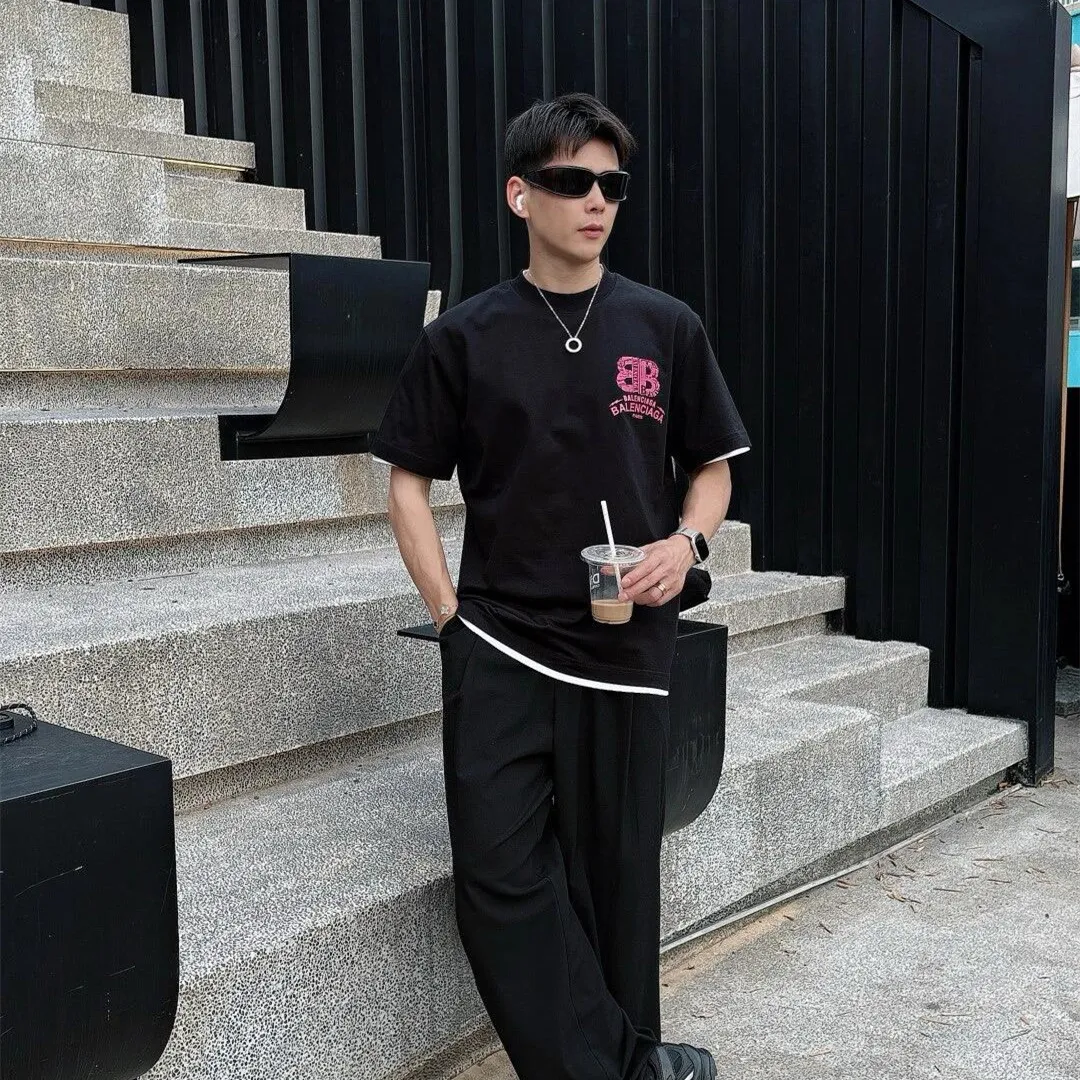 『S-4XL』デイリー使いに最適 重ね着にも対応 洗練された大人カジュアル ヴィンテージ風プリント Tシャツ