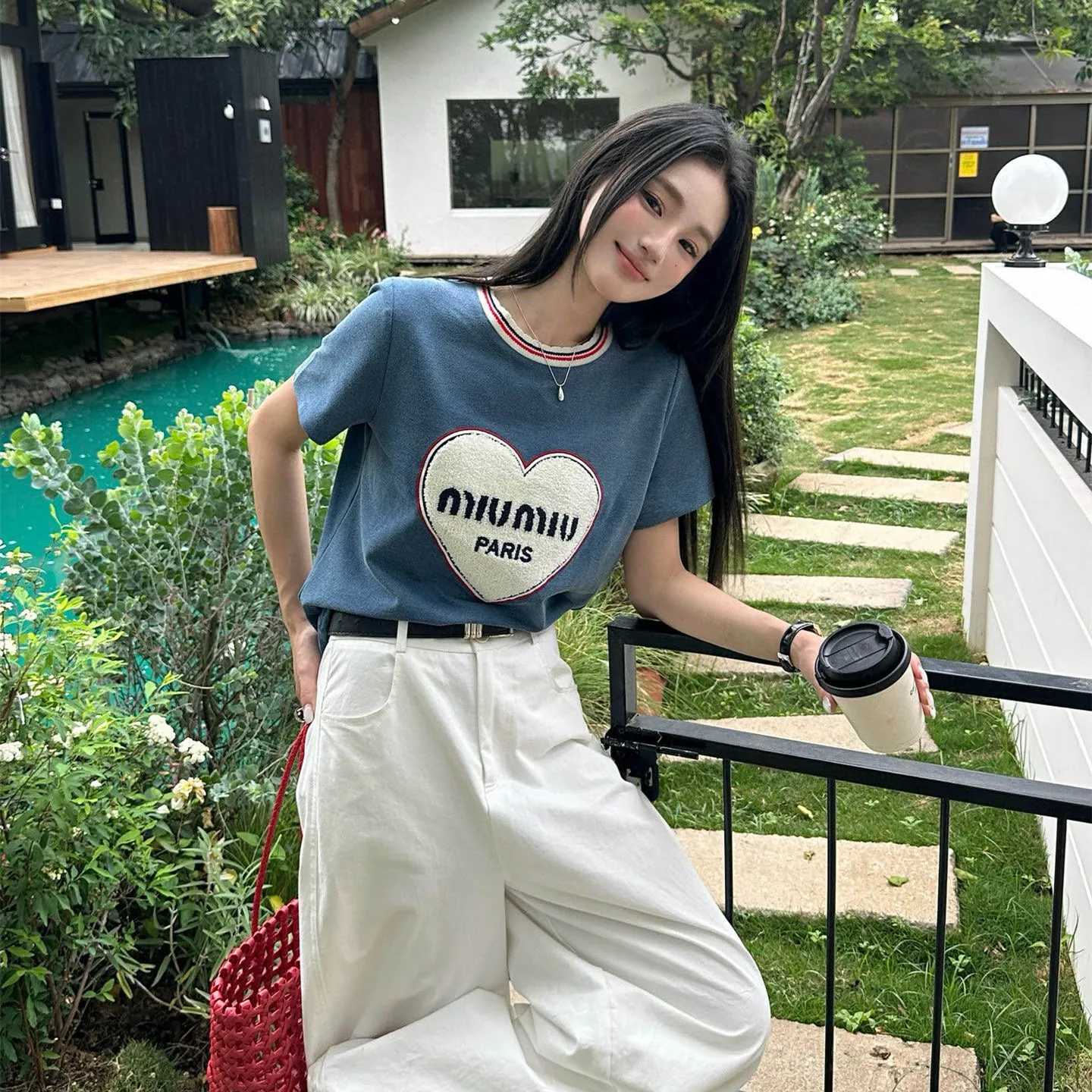 『S-L』春夏 新作 爆売れ中 特製超薄 1枚洗い加工 オーダーリブ 万針刺繍 Tシャツ