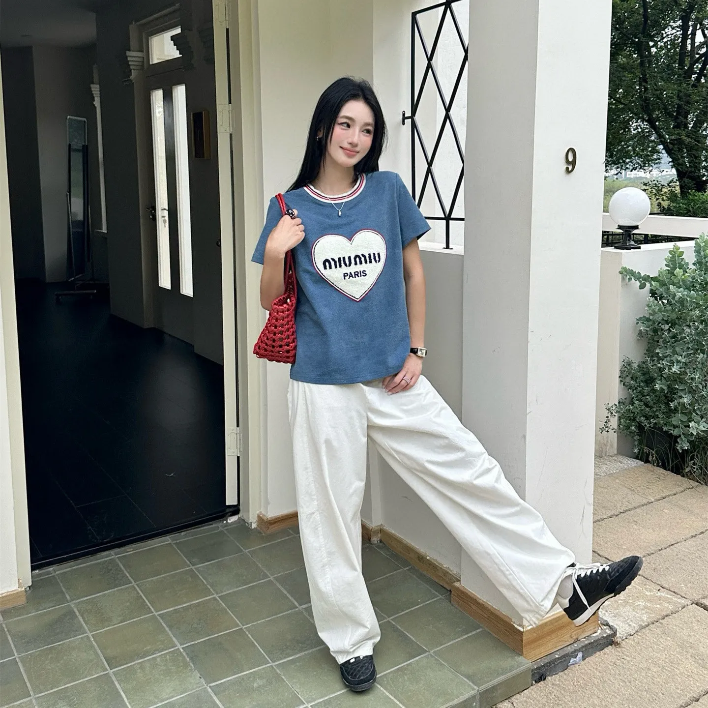 『S-L』春夏 新作 爆売れ中 特製超薄 1枚洗い加工 オーダーリブ 万針刺繍 Tシャツ