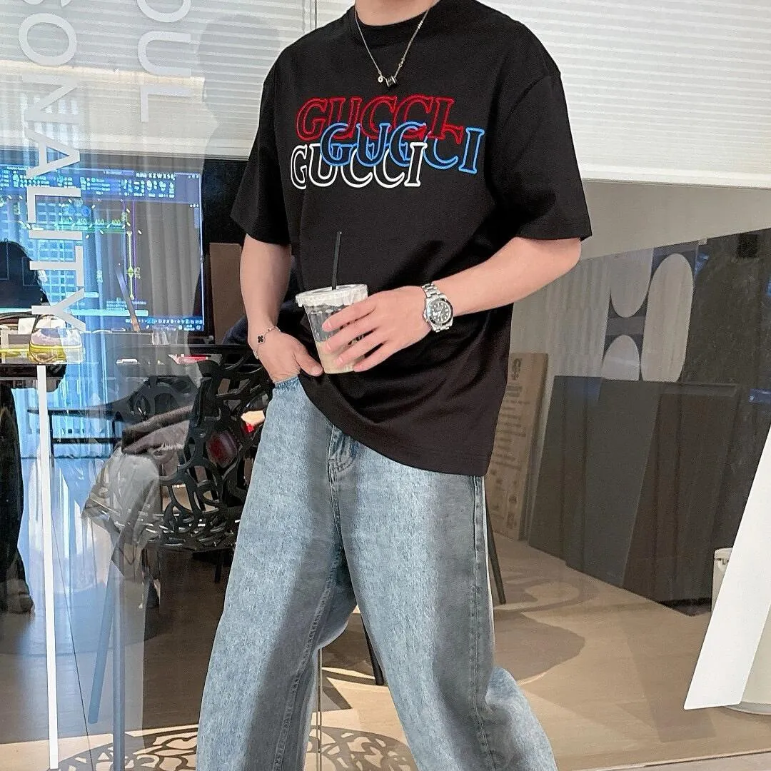 『S-4XL』コーディネートの主役 スタイルアップ間違いなし 体型カバー プリント Tシャツ