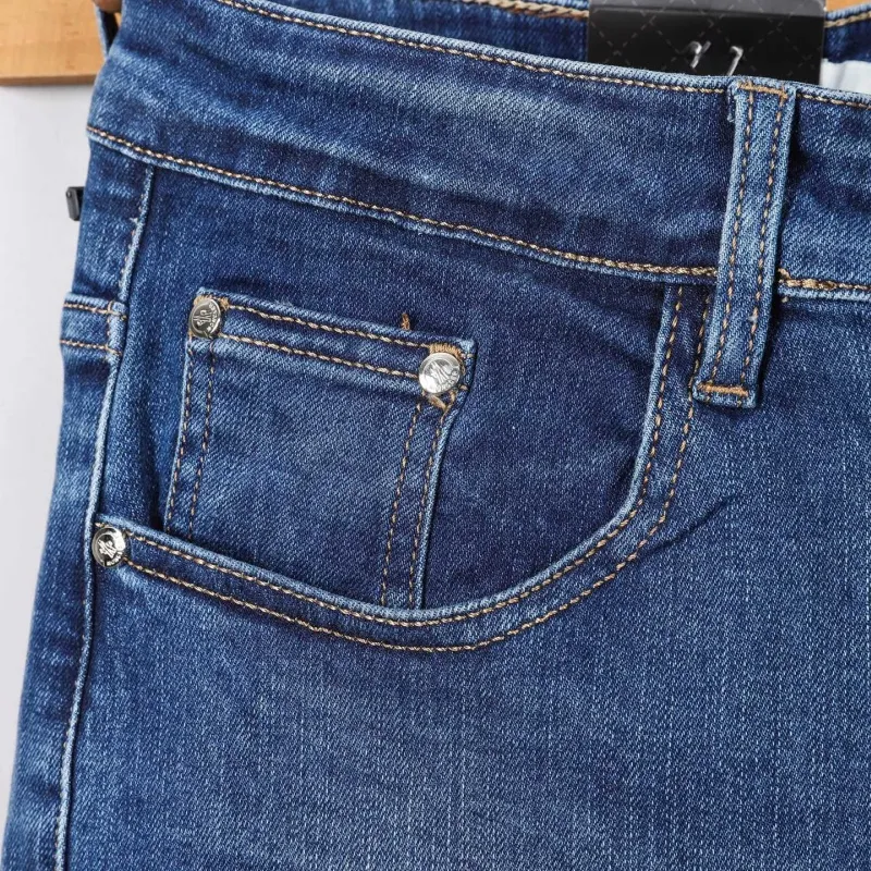 『S-2XL』 春夏用 高級ヴィンテージウォッシュ加工 カジュアルスリムストレートデニムパンツ