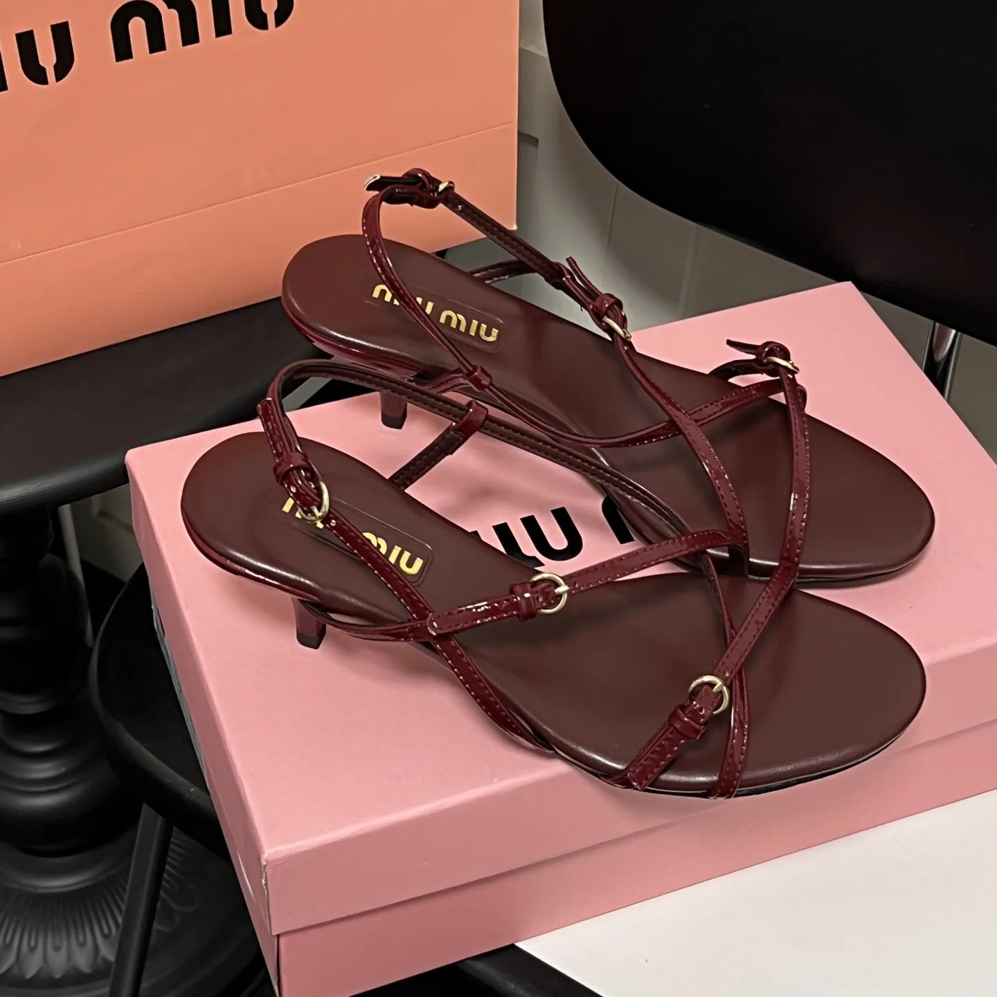 『35-40』ヒット ゴージャス 5.5cmヒール 本革底 キトンヒール オープンバック サンダル ハイヒール