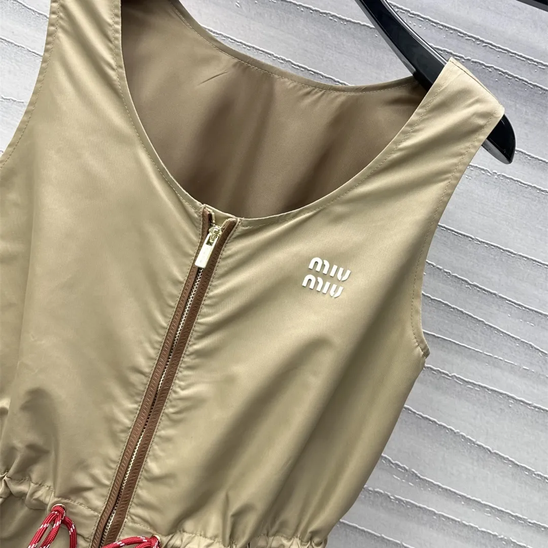 『S-L』新作 ウエストドローストリング 若見え プレイフル 通気性 快適 肌触り良好 ファスナー コード ワンピース