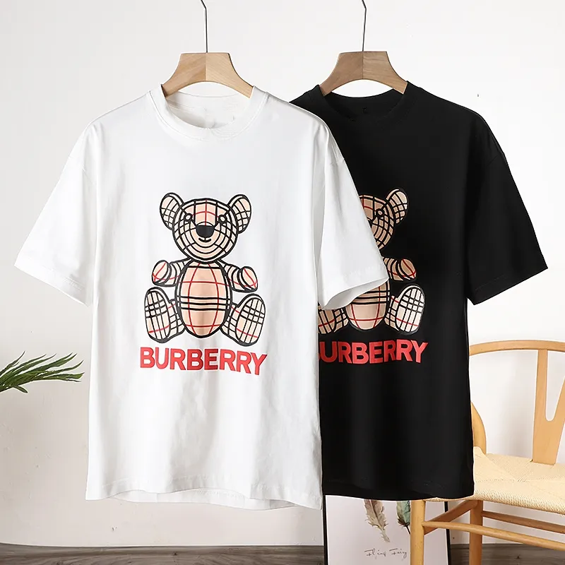 『S-4XL』夏 新作 オーバーサイズ ルーズシルエット かわいいクマ プリント クルーネック 半袖Tシャツ