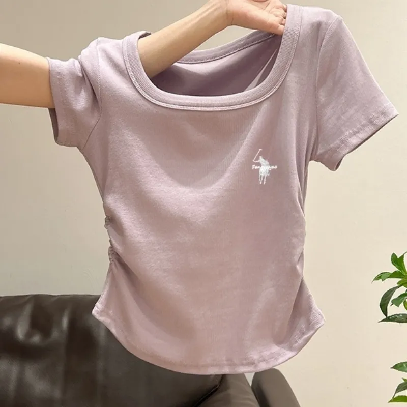 『S-XL』気質満点 好感度100％ ファッション ラウンドネック 4色選べる 無地 通気性 Ｔシャツ