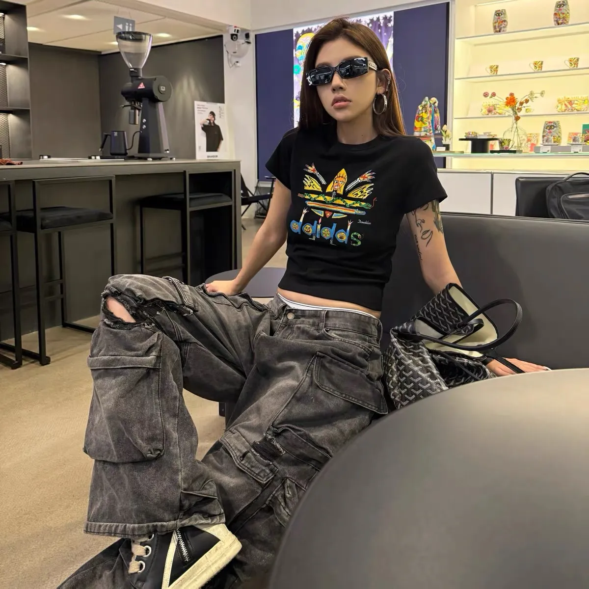 『S-2XL』通気性 ストレッチ おしゃれ カジュアル スリム プリント Tシャツ