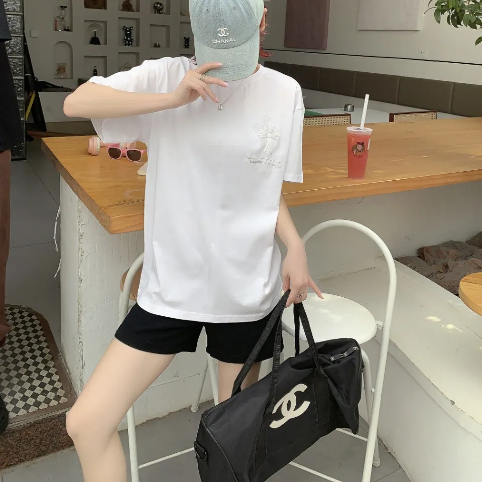 『フリーサイズ』快適 通気 クール 胸元 クラシック 発泡 クロス 花柄 綿100% オーバーラップ Tシャツ