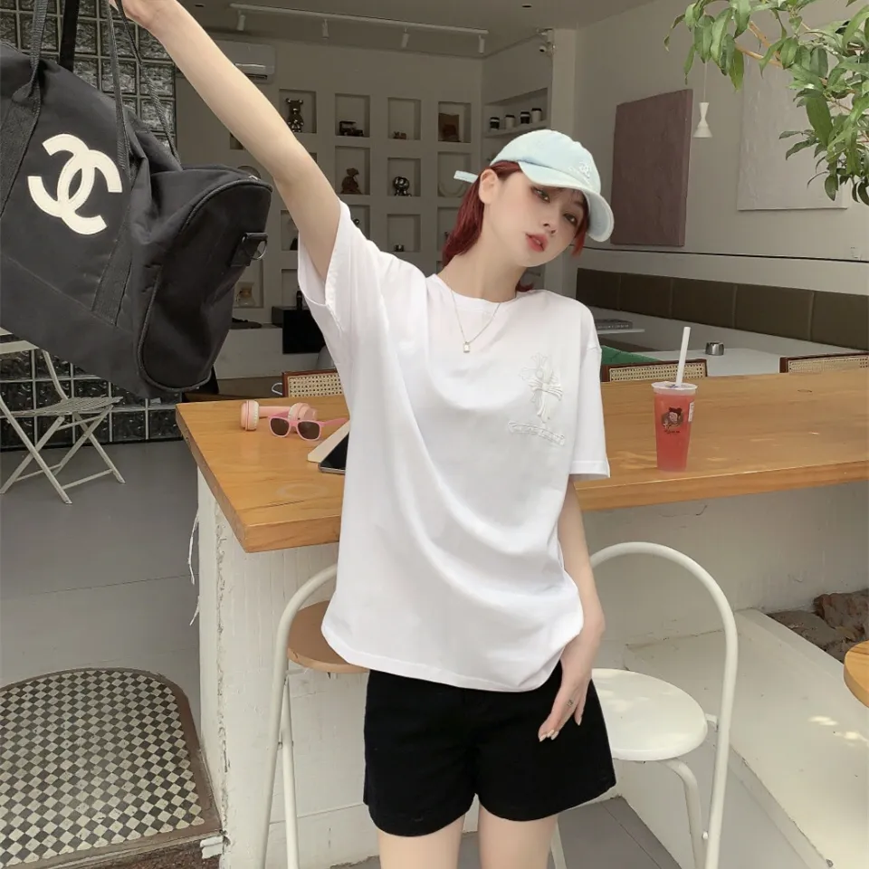 『フリーサイズ』快適 通気 クール 胸元 クラシック 発泡 クロス 花柄 綿100% オーバーラップ Tシャツ
