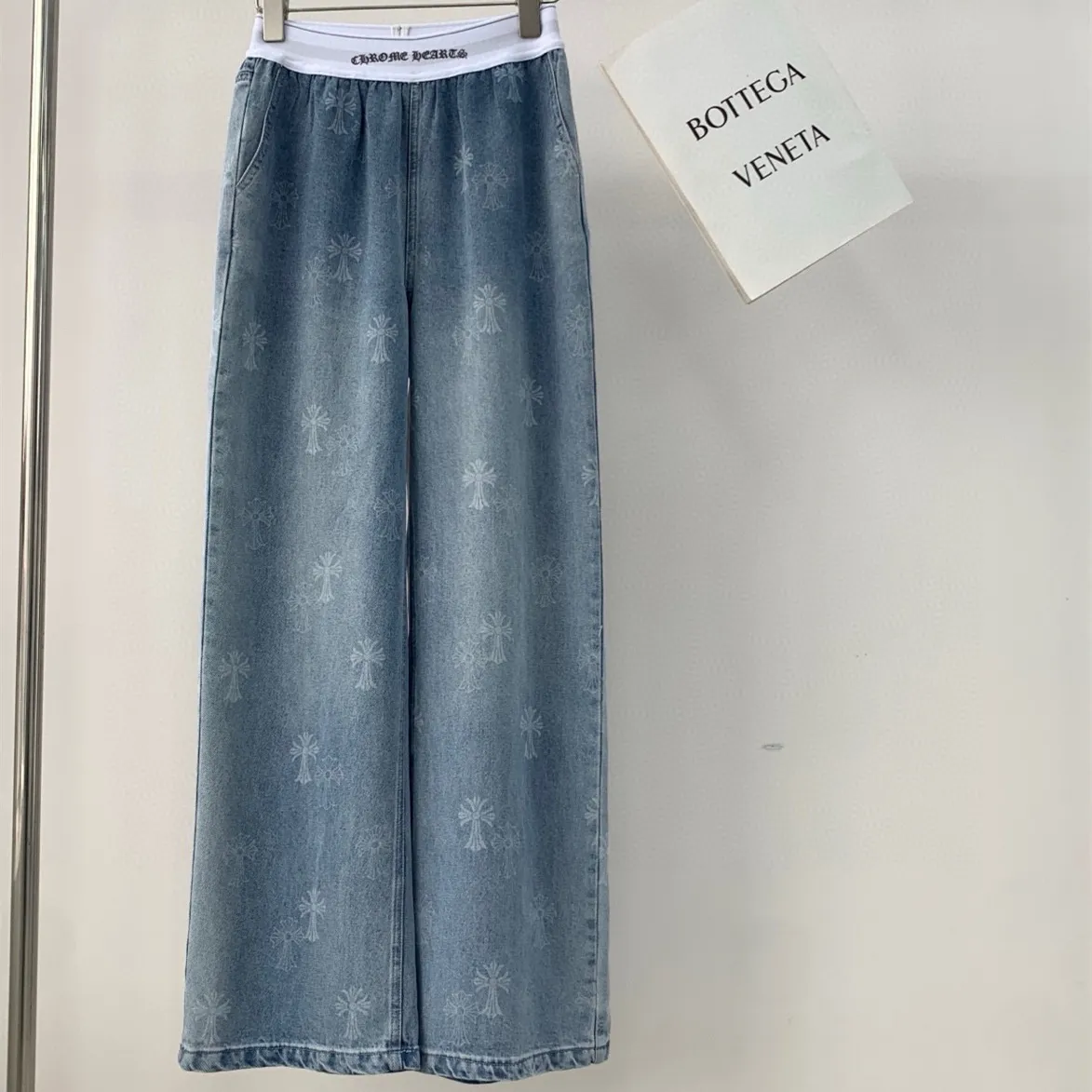 『S-L』新作 高品質 高級感 ダブルC ボタン リベット ウォッシュ 加工 カラー ブロック テンセル ジーンズ