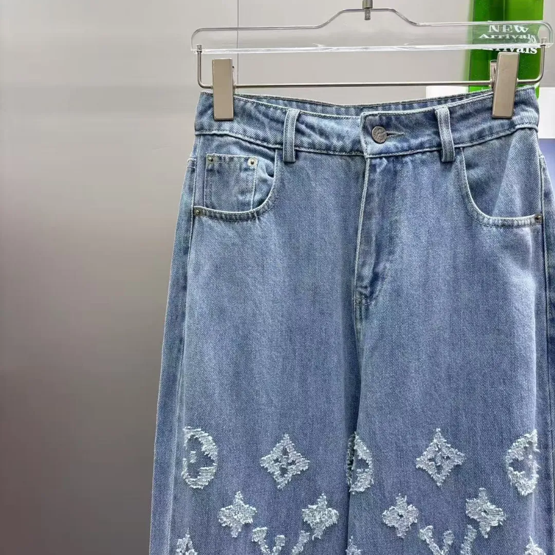 『S-L』好感度100％ 着心地良い 上品  日常 ダメージ加工 デニム ロング パンツ