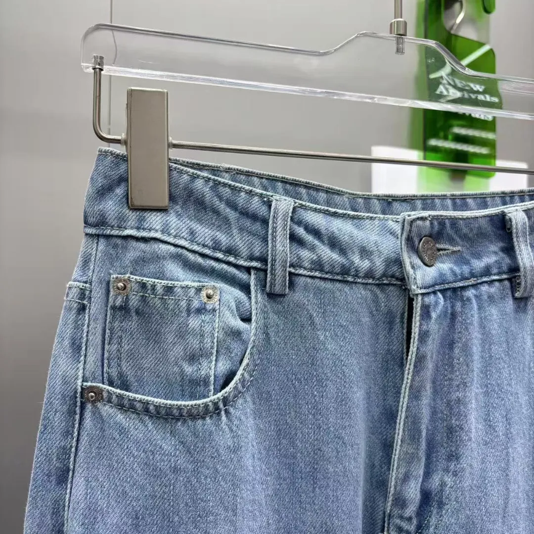 『S-L』好感度100％ 着心地良い 上品  日常 ダメージ加工 デニム ロング パンツ