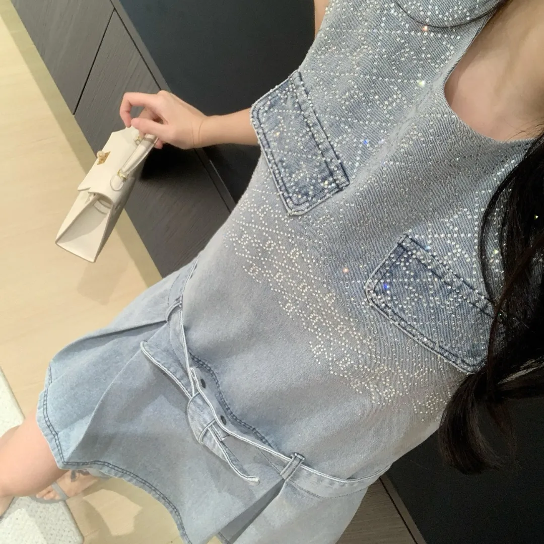 『S-L』人気上昇中 売れ筋 大活躍 カジュアル 可愛い デニム ジッパー ボウタイ ワンピース