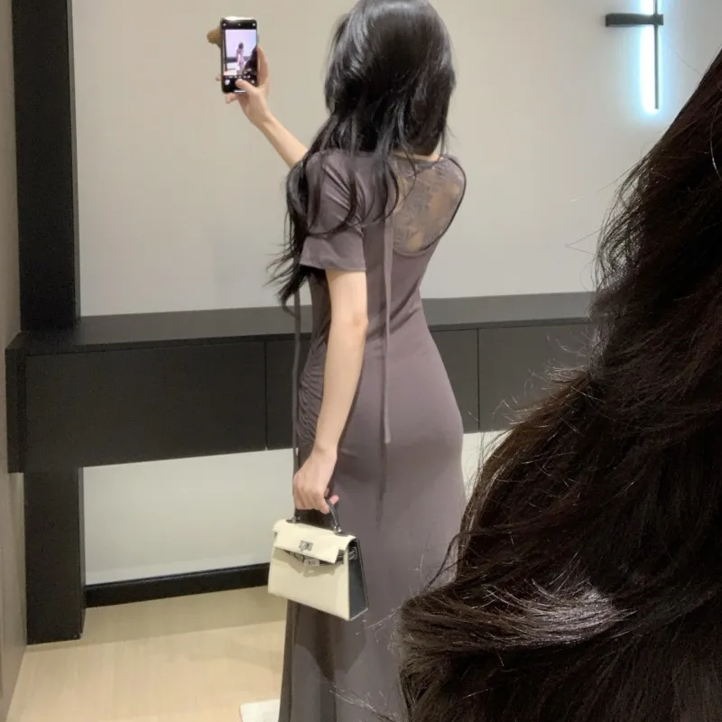 『S-L』優しい雰囲気 着心地良い ファッション セクシー エレガント気質いい細身シルエットワンピース