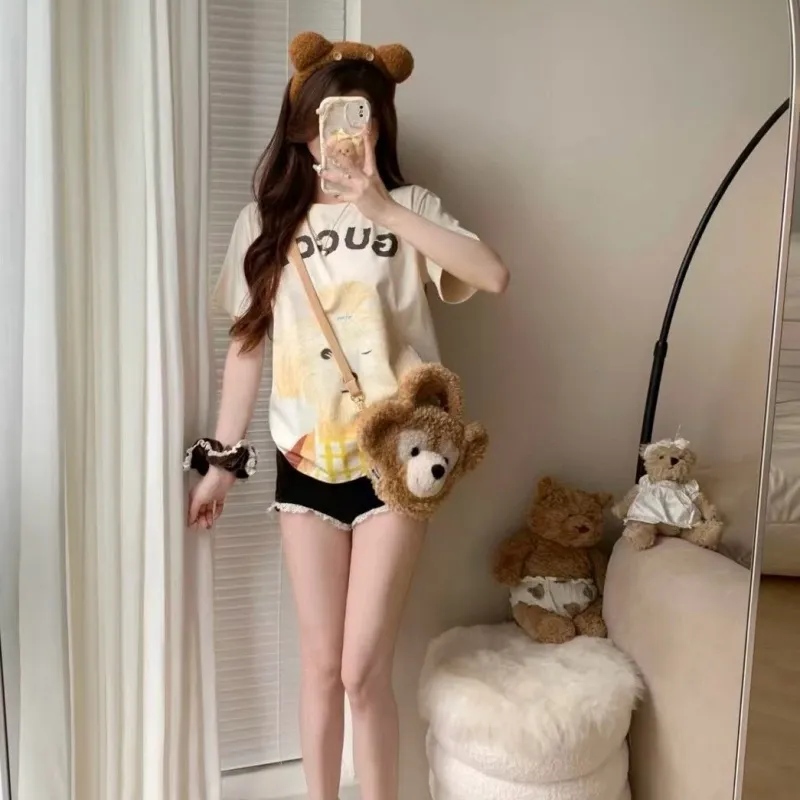 『S-L』元気いっぱい 可愛い 絶対欲しい スウィート 着瘦せ Ｔシャツ