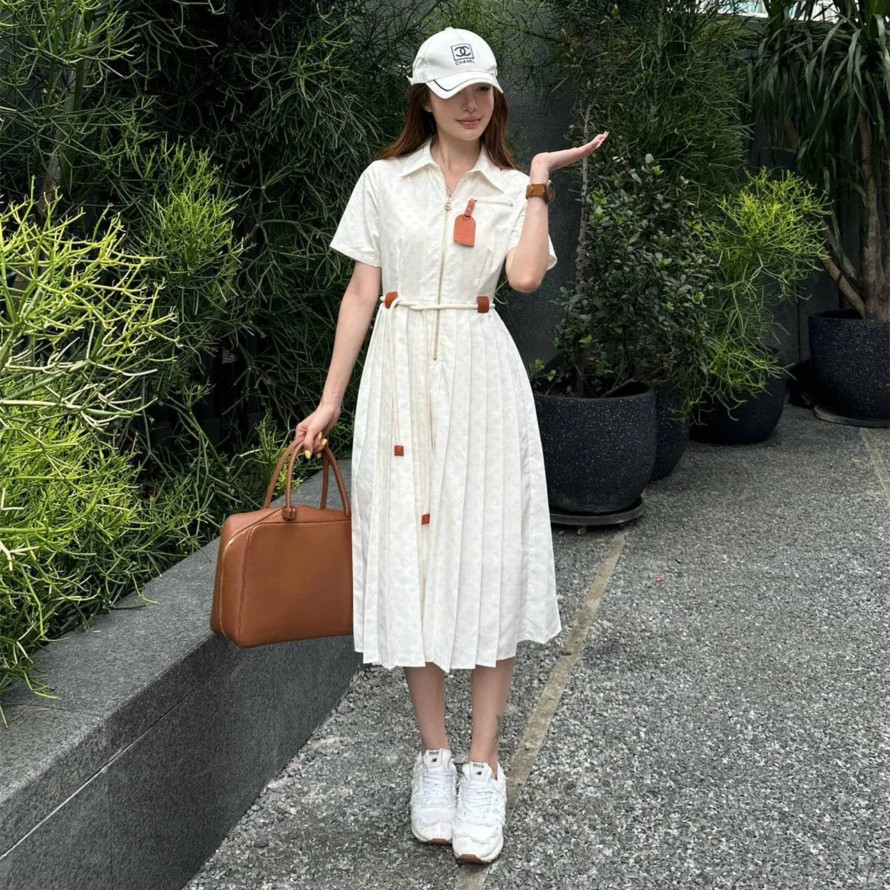 『S-L』大人気 目立つ 質感のいい シンプル ファッション リボン付け ワンピース