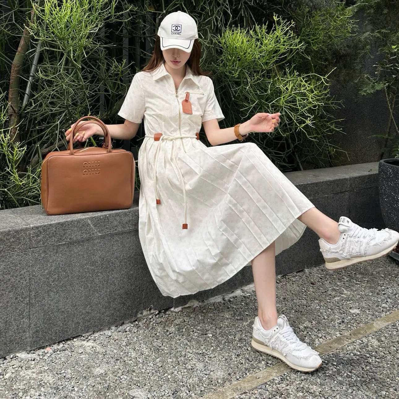 『S-L』大人気 目立つ 質感のいい シンプル ファッション リボン付け ワンピース