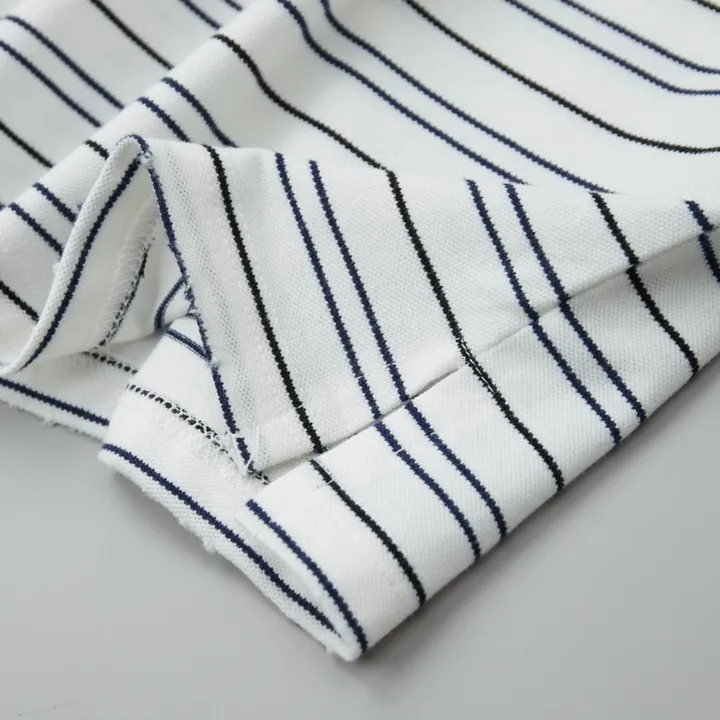 『S-XL』人気爆発中 質感のいい シンプル 折り襟 ボーダー柄 Tシャツ