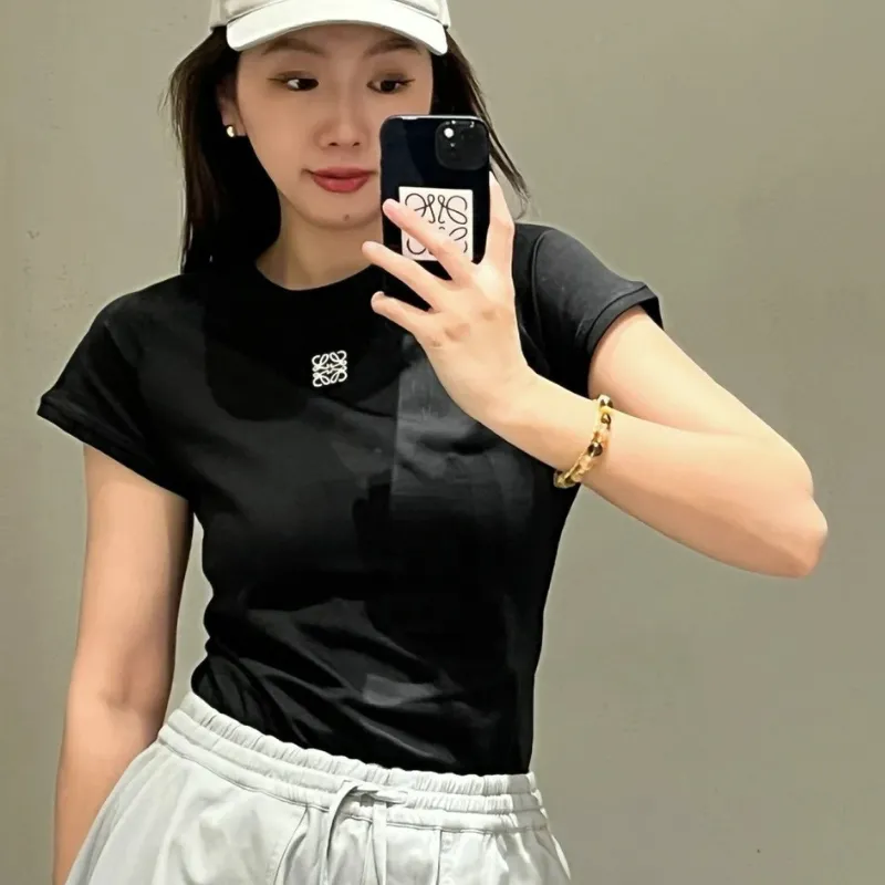 『S-L』好感度UP 美人度アップ ファッション 無地 ラウンドネック Tシャツ