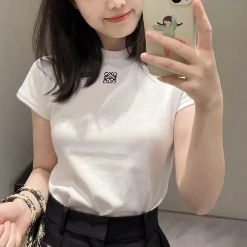 『S-L』好感度UP 美人度アップ ファッション 無地 ラウンドネック Tシャツ