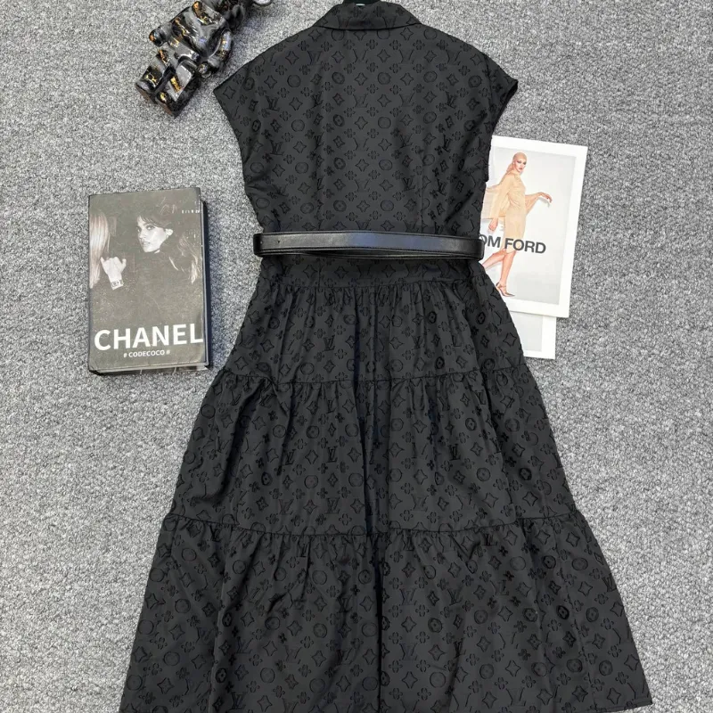 『S-L』超人気商品 美人度アップ 着心地良い ファッション エレガント  ベルト付き 折り襟 ワンピース