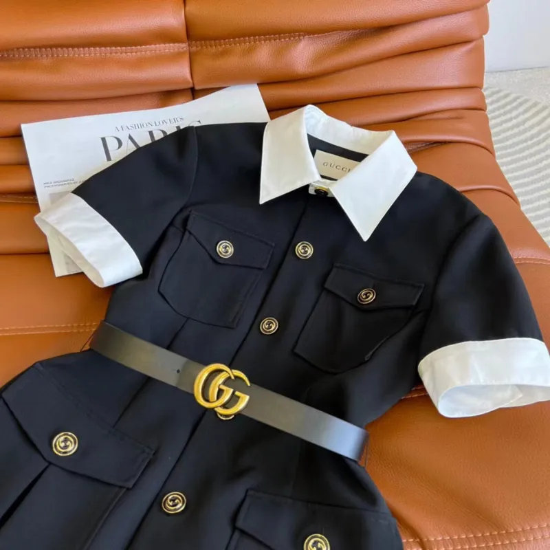 『S-L』話題沸騰中 着回し最強 ファッション ベルト付き ポケット付き ワンピース