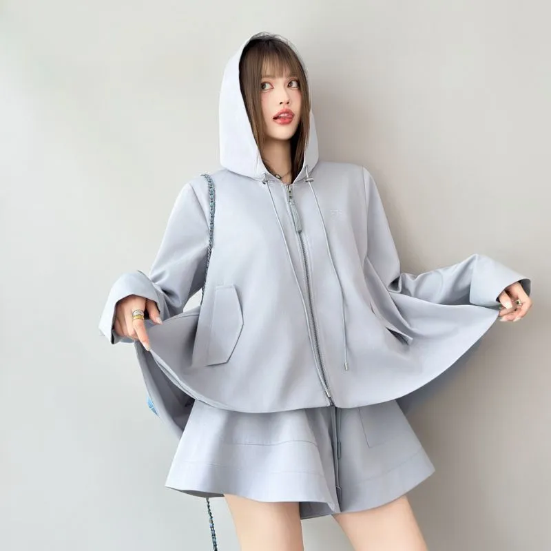 『 S-L 』話題沸騰中 質感のいい トレンド スウィート 刺繍 フード付き セットアップ