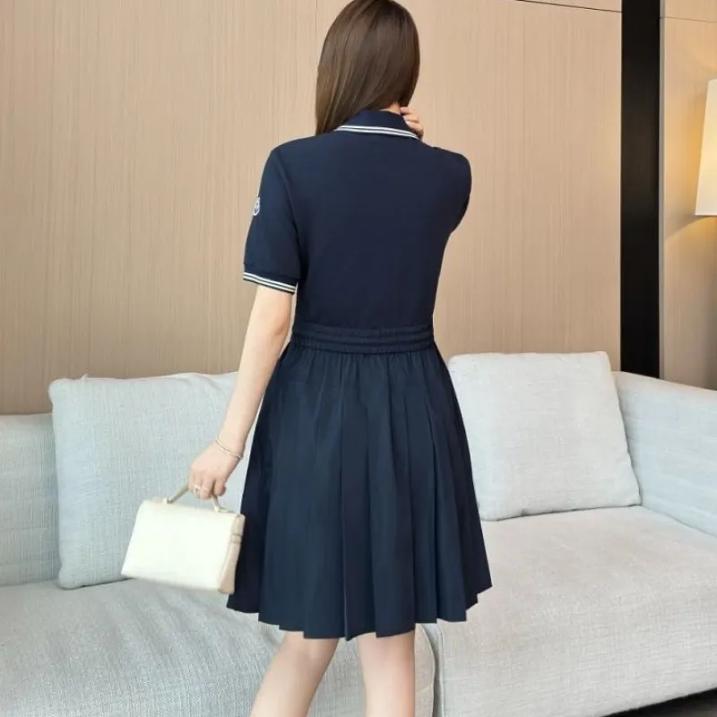 『S-L』圧倒的セクシー 元気いっぱい  シンプル キュート 折り襟 無地 ワンピース