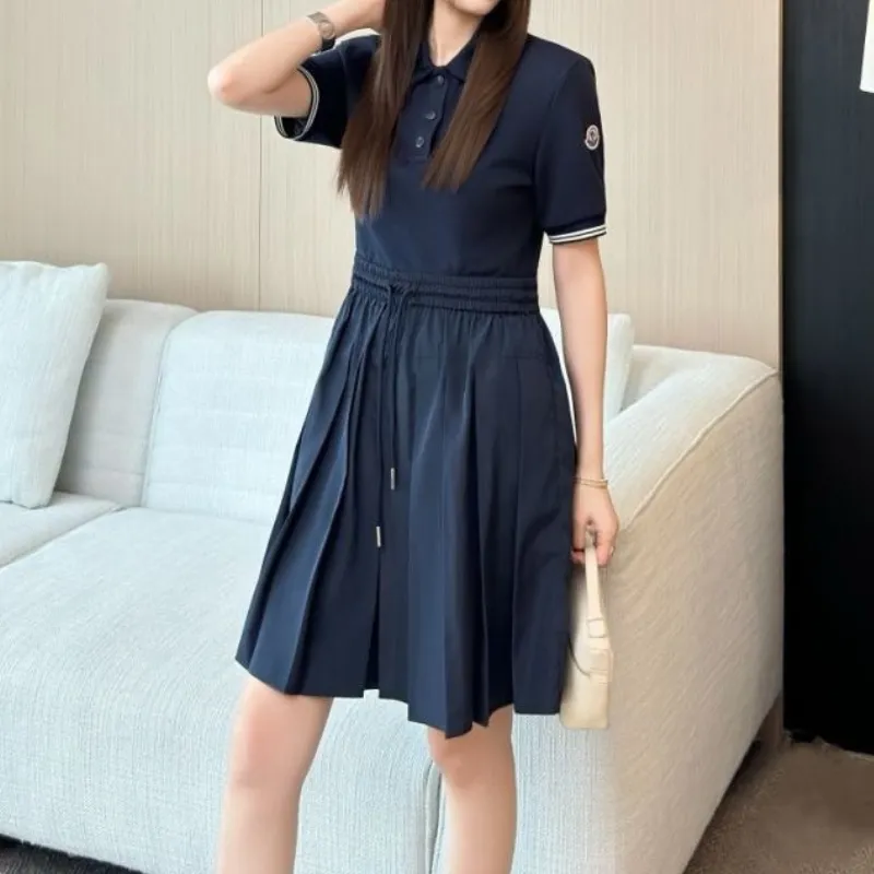 『S-L』圧倒的セクシー 元気いっぱい  シンプル キュート 折り襟 無地 ワンピース
