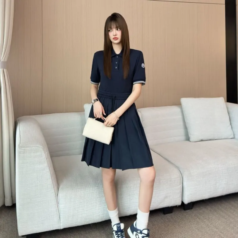 『S-L』圧倒的セクシー 元気いっぱい  シンプル キュート 折り襟 無地 ワンピース