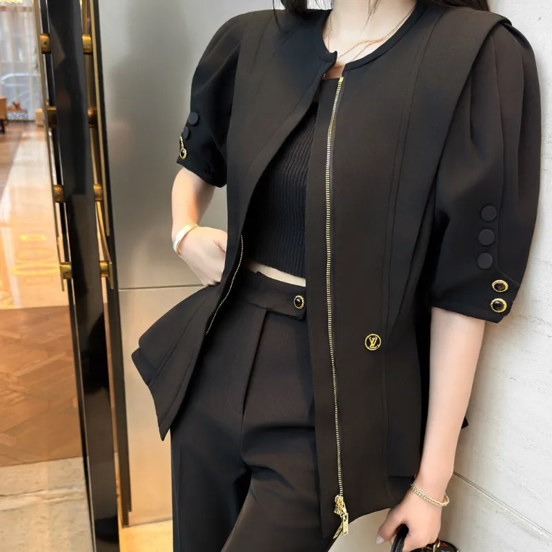 『 S-L』大活躍 美人度アップ おしゃれ エレガント フリル ランタンスリーブ アウター