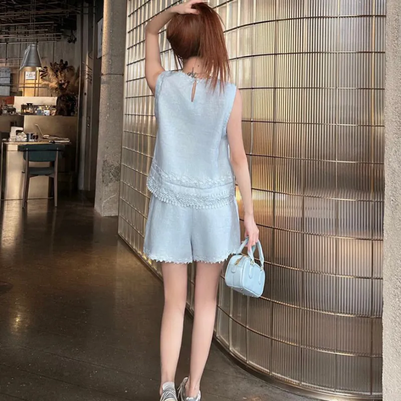 『S-L』大注目 おすすめ 美人度アップ ファッション エレガント ノースリーブ セットアップ