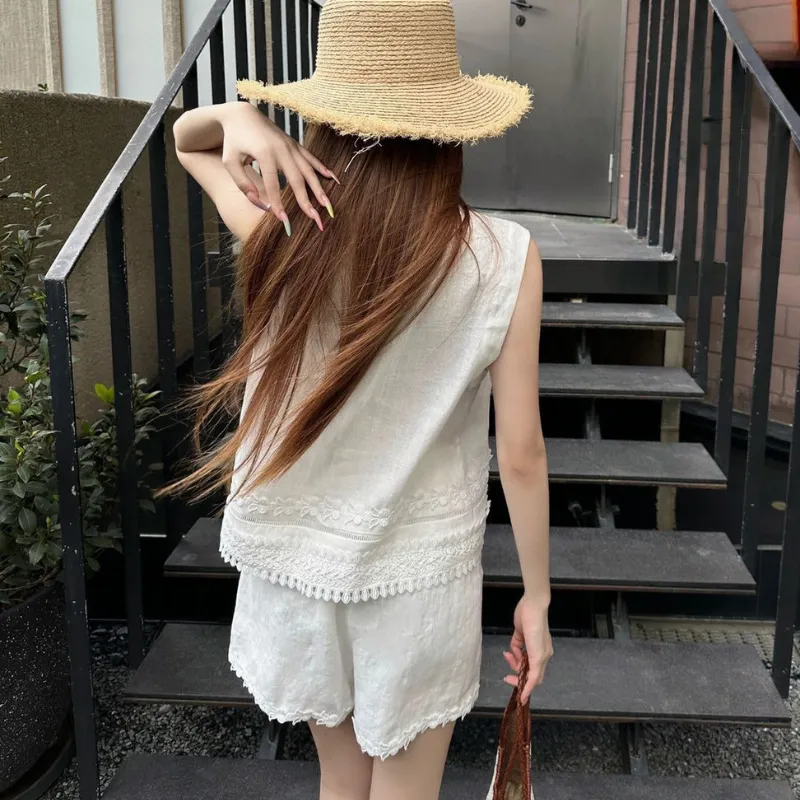 『S-L』大注目 おすすめ 美人度アップ ファッション エレガント ノースリーブ セットアップ