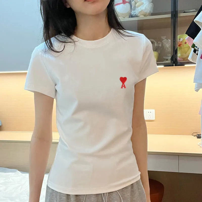 『M-XL』超人気商品 トレンド エレガント 着回し力抜群 快適 通気性  シンプル 刺繍 正肩 Tシャツ