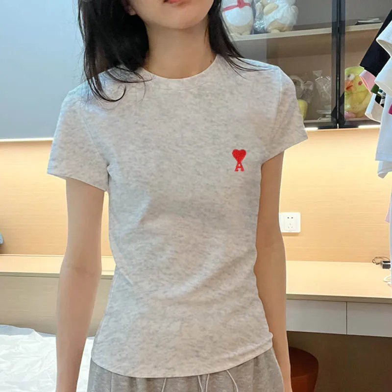 『M-XL』超人気商品 トレンド エレガント 着回し力抜群 快適 通気性  シンプル 刺繍 正肩 Tシャツ