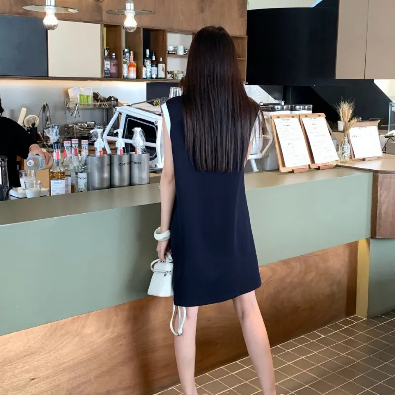 『 S-L』激売れ中 絶対欲しい 美人度アップ トレンド おしゃれ ノースリーブ 折り襟 ワンピース