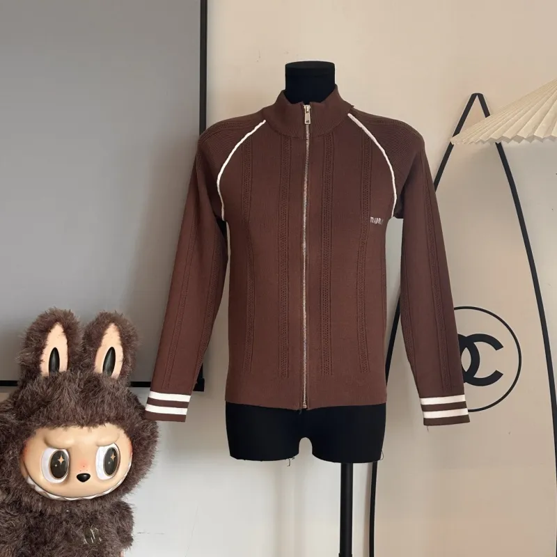 『フリーサイズ』超人気商品 デザイン感 ニットジップアップ アウター