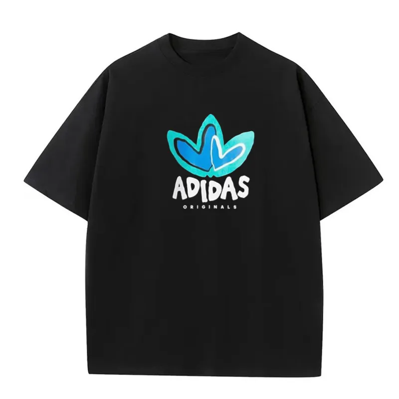 合わせやすい カジュアル ファッションカートゥーンプリント アルファベット コットン 2色選べる オーバーサイズ Tシャツ