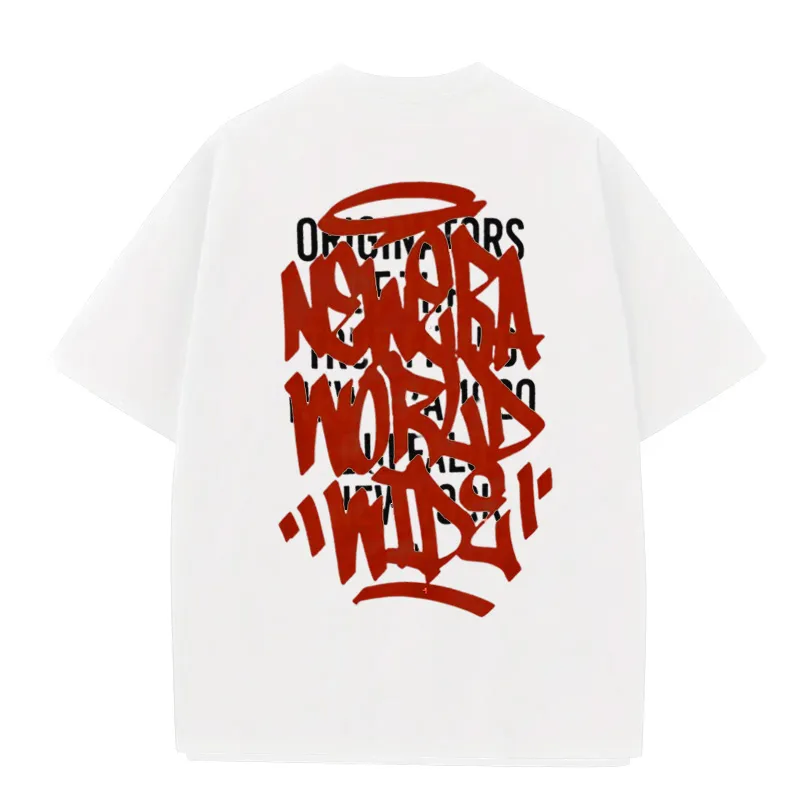 『S-4XL』今季マストバイ オーバーサイズド コットン Tシャツ Graffiti ブラック Tシャツ